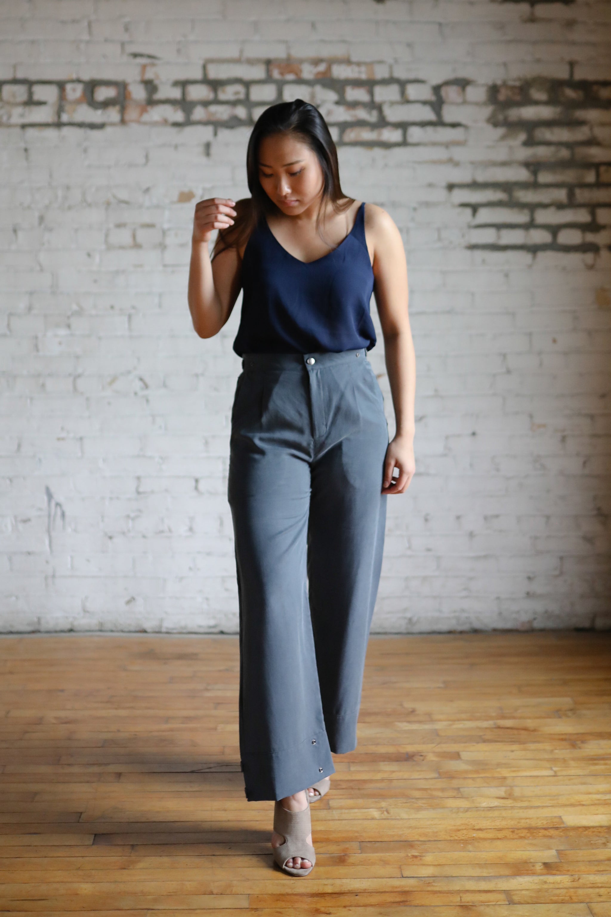Women's Charcoal Heather All Ease Foldover Pant by Pact Apparel